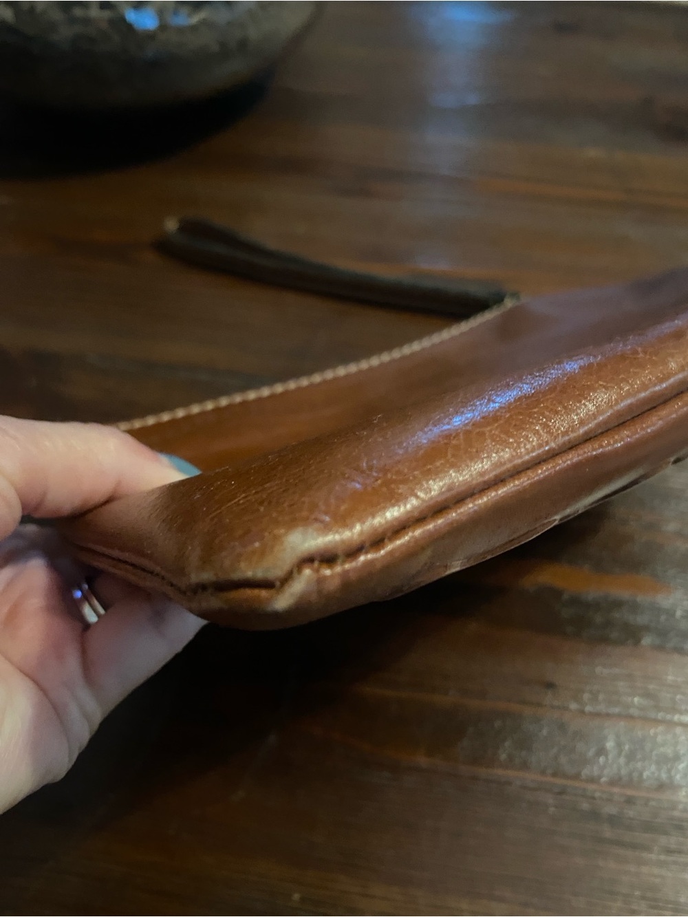 PATRICIA NASH- 2 Embossed Brown Leather Wristlets, Clutch - Picture 8 of 16